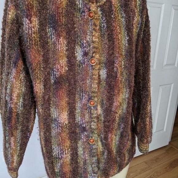 𝅺vintage mohair wool blend metallic button up jacket - Picture 5 of 12